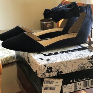 Navy Blue Flats with bow